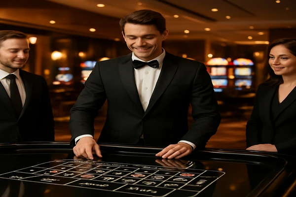 রঙিন স্লট-মেশিন ও আলোকময় গেমিং পরিবেশ